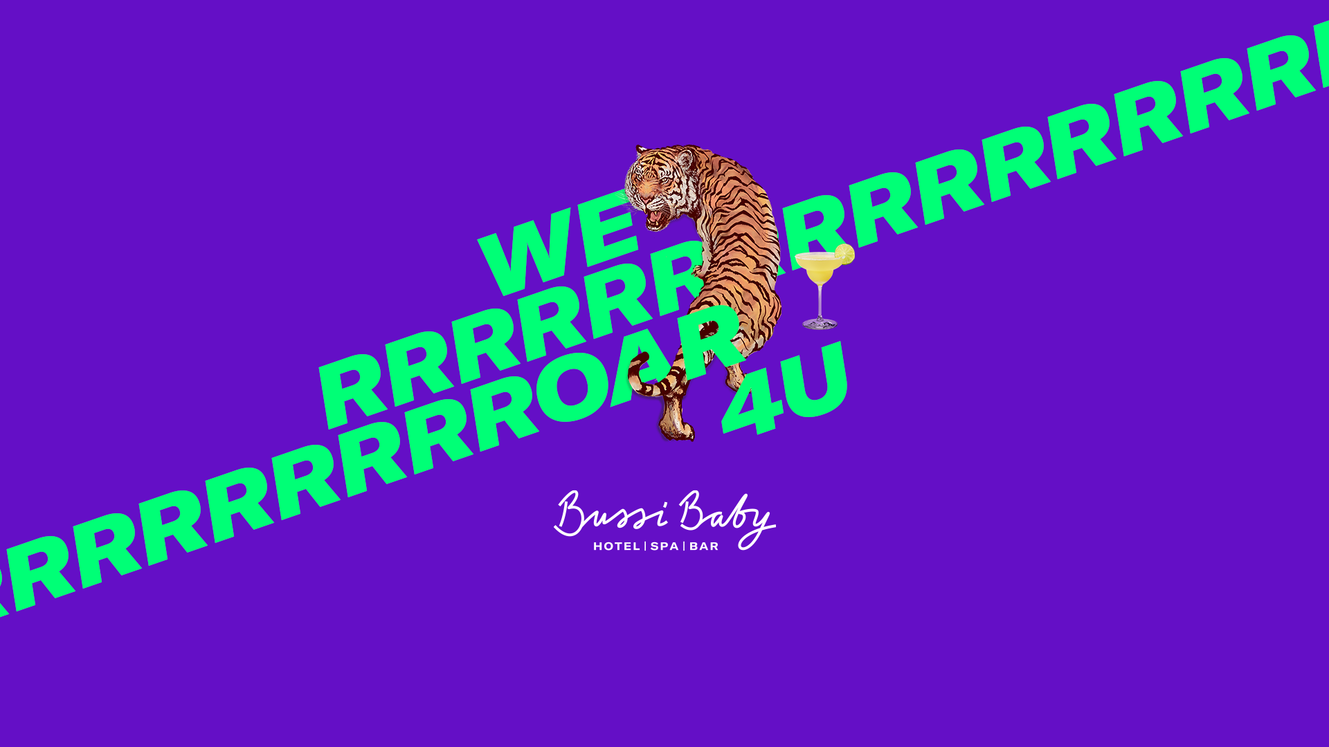 Hotel Bussi Baby Logo "We roar for you"